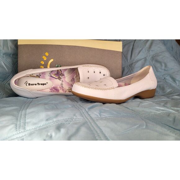 Bare Traps Patti White Driving Shoe, Loafer, Slip On Womens 7.5M Shoes Leather - Picture 2 of 10
